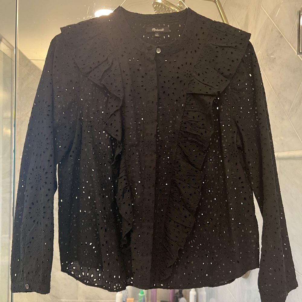 Madewell eyelet Blouse- hardly worn